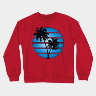 Retrowave Deep Blue Sunset Crewneck Sweatshirt